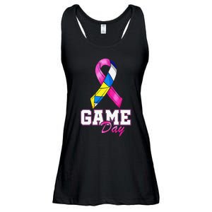 Volleyball Pink Ribbon Breast Cancer Awareness Sport Gift Ladies Essential Flowy Tank