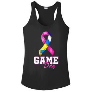 Volleyball Pink Ribbon Breast Cancer Awareness Sport Gift Ladies PosiCharge Competitor Racerback Tank