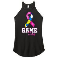 Volleyball Pink Ribbon Breast Cancer Awareness Sport Gift Women's Perfect Tri Rocker Tank