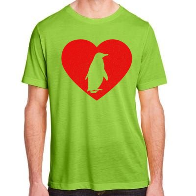 Vintage Penguin Red Heart Animal Lover Valentines Day Gift Adult ChromaSoft Performance T-Shirt