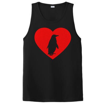 Vintage Penguin Red Heart Animal Lover Valentines Day Gift PosiCharge Competitor Tank