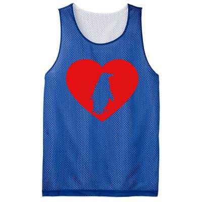 Vintage Penguin Red Heart Animal Lover Valentines Day Gift Mesh Reversible Basketball Jersey Tank