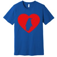 Vintage Penguin Red Heart Animal Lover Valentines Day Gift Premium T-Shirt