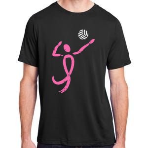 Volleyball Pink Ribbon Breast Cancer Awareness Sport Gift Adult ChromaSoft Performance T-Shirt