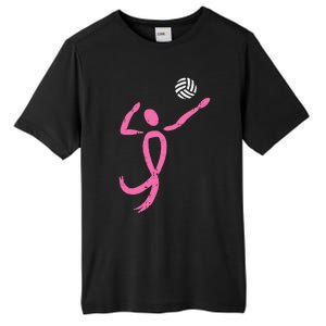 Volleyball Pink Ribbon Breast Cancer Awareness Sport Gift Tall Fusion ChromaSoft Performance T-Shirt