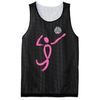 Volleyball Pink Ribbon Breast Cancer Awareness Sport Gift Mesh Reversible Basketball Jersey Tank