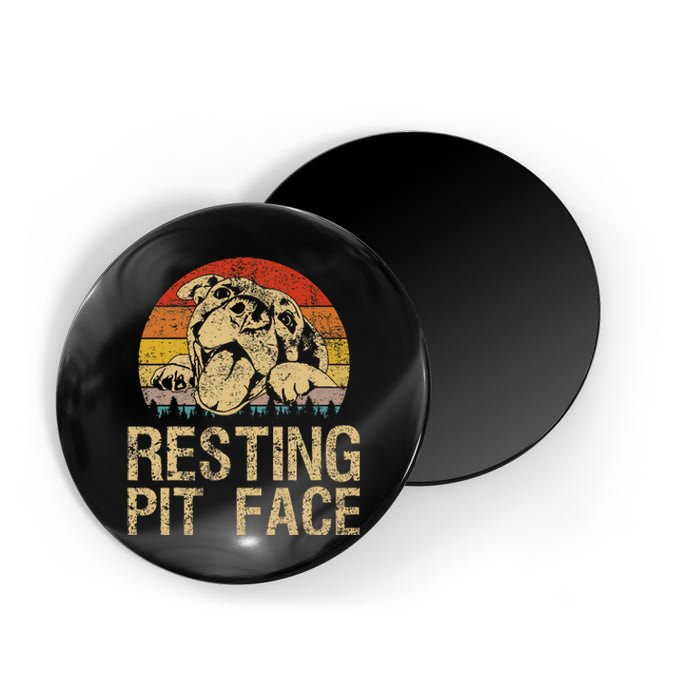 Vintage Pitbull Resting Pit Face  Funny Pitbull Lovers Magnet