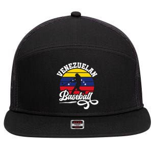 Venezuela Pride Roots Baseball Player Retro Softball 7 Panel Mesh Trucker Snapback Hat