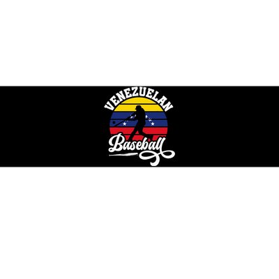 Venezuela Pride Roots Baseball Player Retro Softball Bumper Sticker