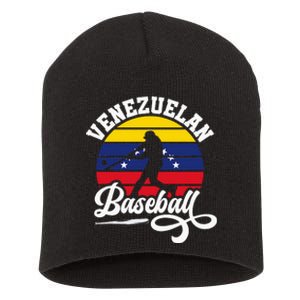 Venezuela Pride Roots Baseball Player Retro Softball Short Acrylic Beanie