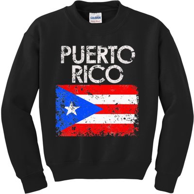 Vintage Puerto Rico Puerto Rican Flag Pride Gift Kids Sweatshirt