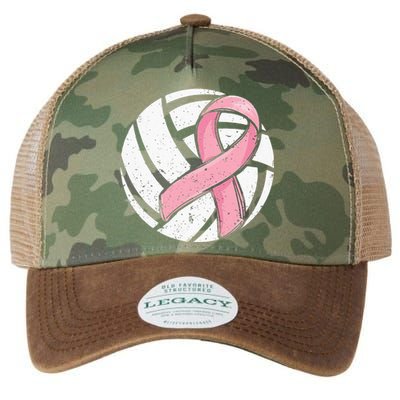 Volleyball Pink Ribbon Breast Cancer Awareness Sport Lover Legacy Tie Dye Trucker Hat