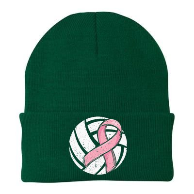 Volleyball Pink Ribbon Breast Cancer Awareness Sport Lover Knit Cap Winter Beanie