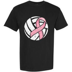 Volleyball Pink Ribbon Breast Cancer Awareness Sport Lover Garment-Dyed Heavyweight T-Shirt