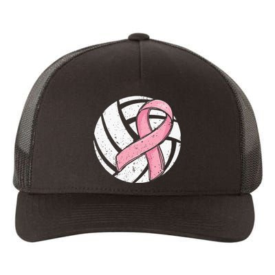 Volleyball Pink Ribbon Breast Cancer Awareness Sport Lover Yupoong Adult 5-Panel Trucker Hat