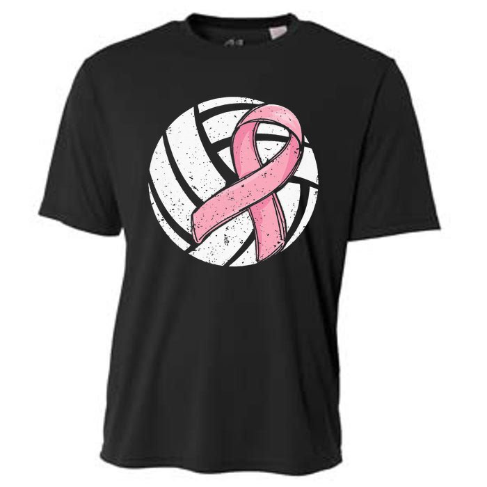 Volleyball Pink Ribbon Breast Cancer Awareness Sport Lover Cooling Performance Crew T-Shirt