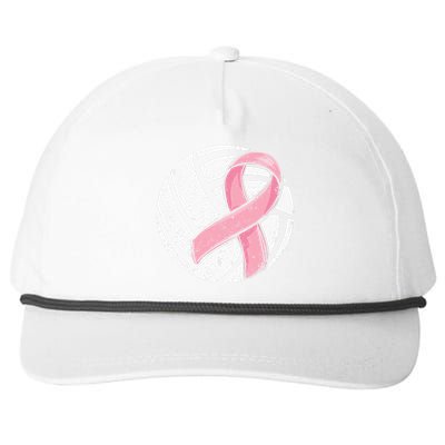 Volleyball Pink Ribbon Breast Cancer Awareness Sport Lover Snapback Five-Panel Rope Hat