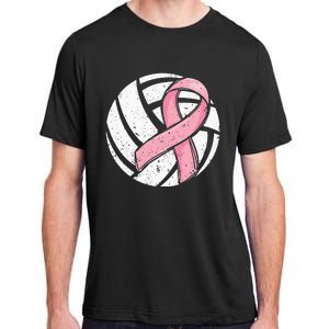 Volleyball Pink Ribbon Breast Cancer Awareness Sport Lover Adult ChromaSoft Performance T-Shirt