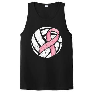 Volleyball Pink Ribbon Breast Cancer Awareness Sport Lover PosiCharge Competitor Tank