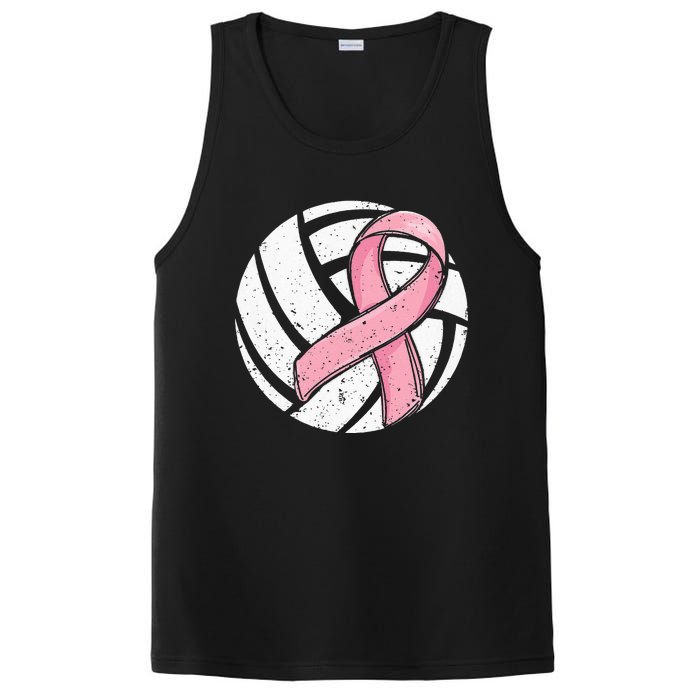 Volleyball Pink Ribbon Breast Cancer Awareness Sport Lover PosiCharge Competitor Tank