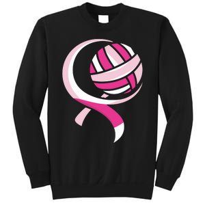 Volleyball Pink Ribbon Cool Breast Cancer Awareness Gifts Sweatshirt