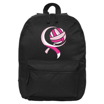Volleyball Pink Ribbon Cool Breast Cancer Awareness Gifts 16 in Basic Backpack