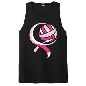 Volleyball Pink Ribbon Cool Breast Cancer Awareness Gifts PosiCharge Competitor Tank