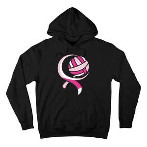 Volleyball Pink Ribbon Cool Breast Cancer Awareness Gifts Tall Hoodie