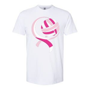 Volleyball Pink Ribbon Cool Breast Cancer Awareness Gifts Softstyle CVC T-Shirt