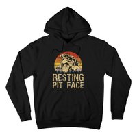 Vintage Pitbull Resting Pit Face  Funny Pitbull Lovers  Hoodie