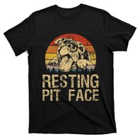 Vintage Pitbull Resting Pit Face  Funny Pitbull Lovers  T-Shirt