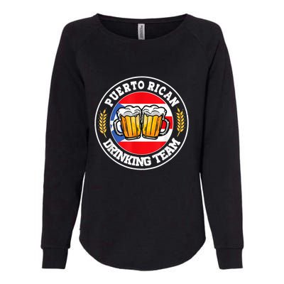 Vintage Puerto Rican Flag Beer Puerto Rican Drinking Team Womens California Wash Sweatshirt