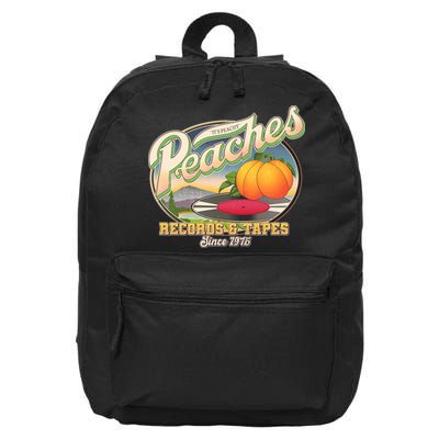 Vintage Peaches Records And Tapes Since 1975 16 in Basic Backpack