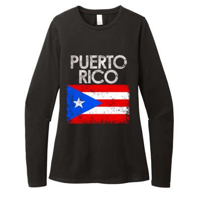 Vintage Puerto Rico Puerto Rican Flag Pride Gift Womens CVC Long Sleeve Shirt