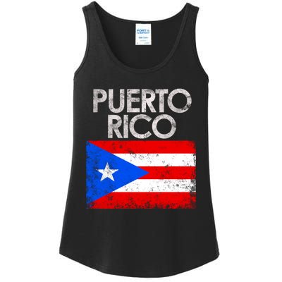 Vintage Puerto Rico Puerto Rican Flag Pride Gift Ladies Essential Tank