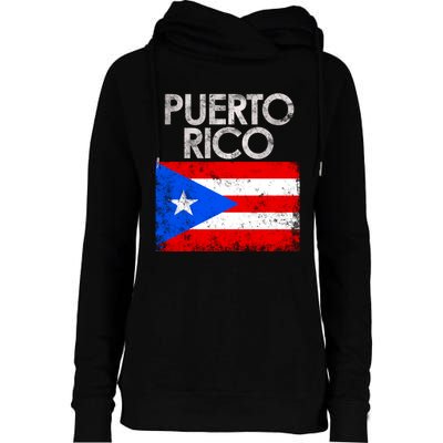 Vintage Puerto Rico Puerto Rican Flag Pride Gift Womens Funnel Neck Pullover Hood