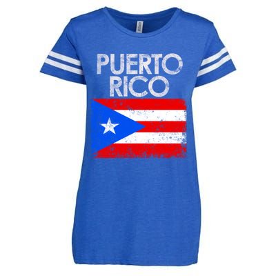 Vintage Puerto Rico Puerto Rican Flag Pride Gift Enza Ladies Jersey Football T-Shirt