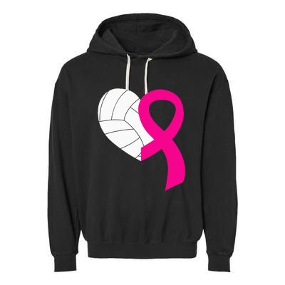 Volleyball Pink Ribbon Cool Breast Cancer Awareness Gifts Garment-Dyed Fleece Hoodie