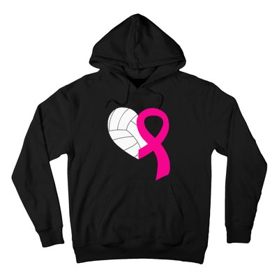 Volleyball Pink Ribbon Cool Breast Cancer Awareness Gifts Hoodie