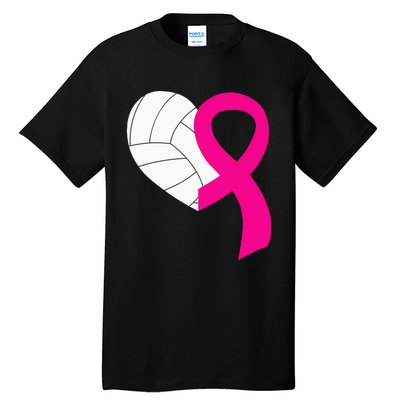 Volleyball Pink Ribbon Cool Breast Cancer Awareness Gifts Tall T-Shirt