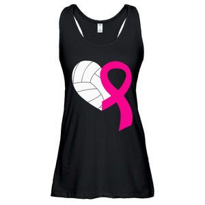 Volleyball Pink Ribbon Cool Breast Cancer Awareness Gifts Ladies Essential Flowy Tank