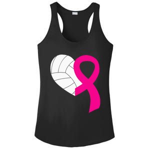 Volleyball Pink Ribbon Cool Breast Cancer Awareness Gifts Ladies PosiCharge Competitor Racerback Tank