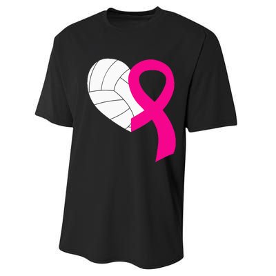 Volleyball Pink Ribbon Cool Breast Cancer Awareness Gifts Performance Sprint T-Shirt