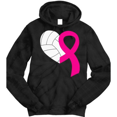 Volleyball Pink Ribbon Cool Breast Cancer Awareness Gifts Tie Dye Hoodie