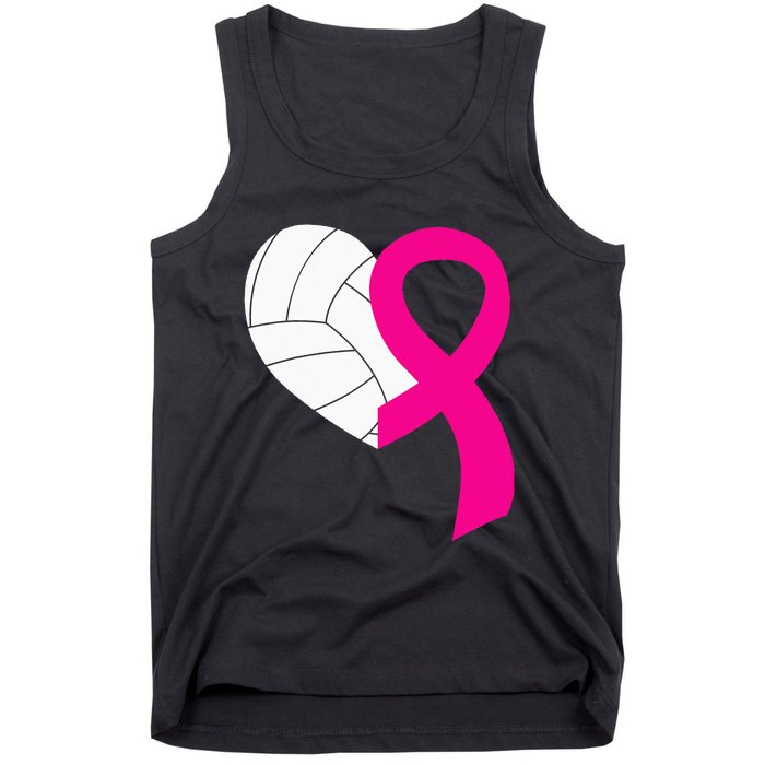 Volleyball Pink Ribbon Cool Breast Cancer Awareness Gifts Tank Top