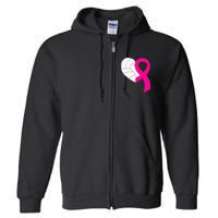 Volleyball Pink Ribbon Cool Breast Cancer Awareness Gifts Full Zip Hoodie