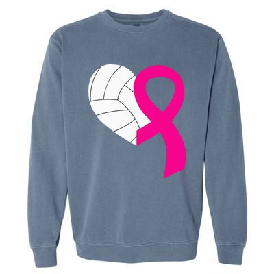 Volleyball Pink Ribbon Cool Breast Cancer Awareness Gifts Garment-Dyed Sweatshirt