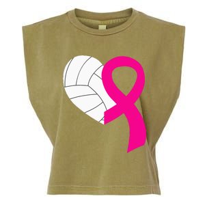 Volleyball Pink Ribbon Cool Breast Cancer Awareness Gifts Garment-Dyed Women's Muscle Tee