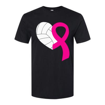 Volleyball Pink Ribbon Cool Breast Cancer Awareness Gifts Softstyle CVC T-Shirt