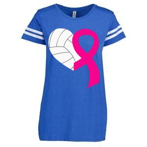 Volleyball Pink Ribbon Cool Breast Cancer Awareness Gifts Enza Ladies Jersey Football T-Shirt